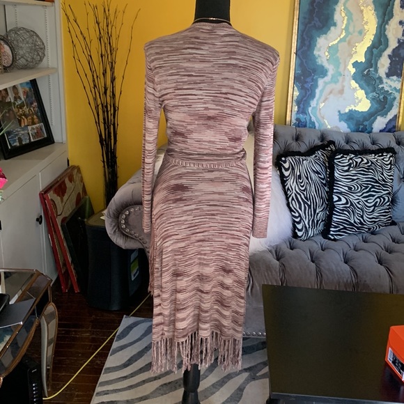 Max and Cleo Sweater Fringe wrap Dress - Picture 5 of 6
